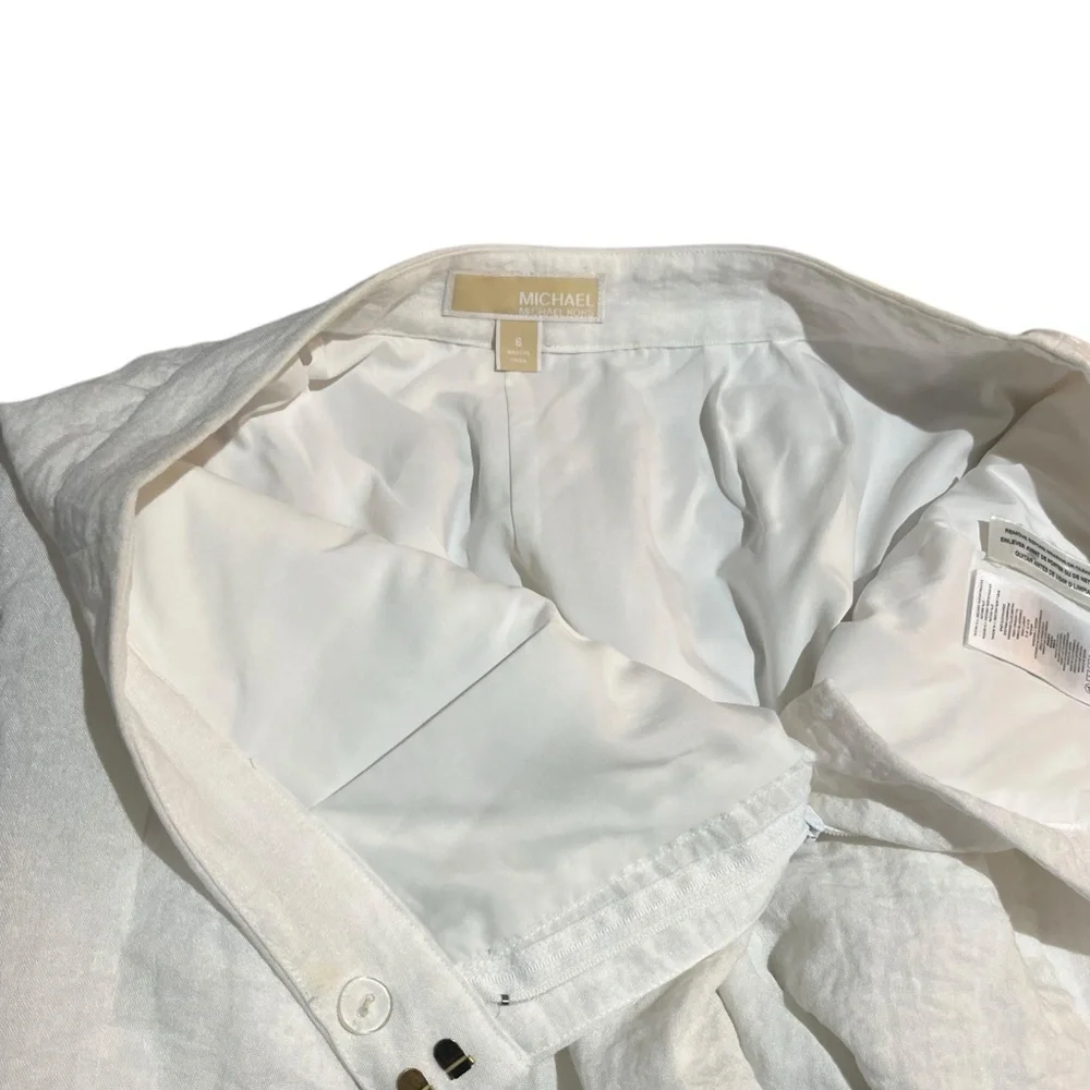 MICHAEL Michael Kors White Shorts Fully Lined Pleated Front Dressy Sz 6